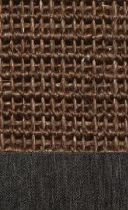 Sisal Salvador choco 060 tæppe med kantbånd i Mønstret sort